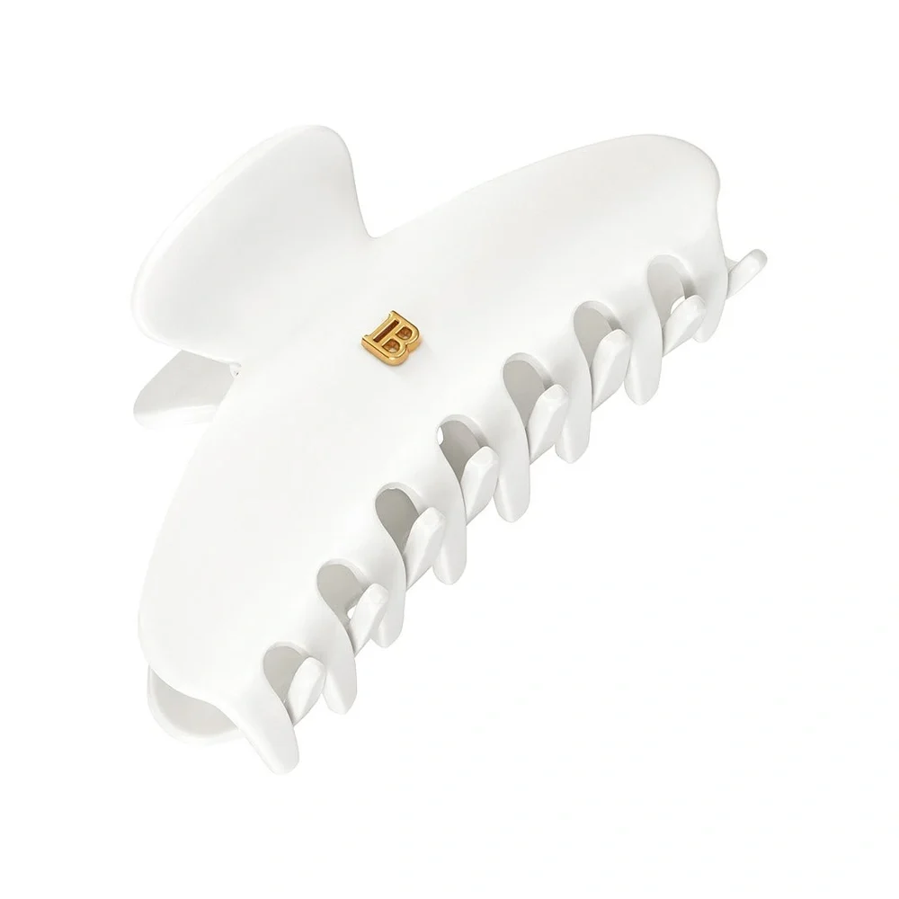 Cellulose Acetate Pince à cheveux Medium White (klip do vlasů bílý, střední)